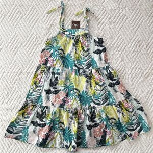 Tea Collection Girls Tropical Floral Tiered Dress Size 5 Cotton NWT